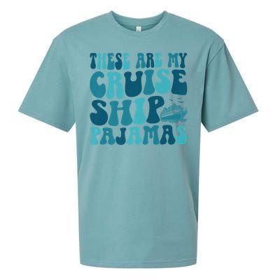 These Are My Cruise Ship Pajamas Trip Vacation Matching Sueded Cloud Jersey T-Shirt