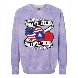 Taiwanese American Meaningful Gift Half Taiwanese Half American Flag Gift Colorblast Crewneck Sweatshirt