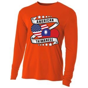 Taiwanese American Meaningful Gift Half Taiwanese Half American Flag Gift Cooling Performance Long Sleeve Crew