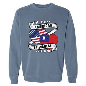 Taiwanese American Meaningful Gift Half Taiwanese Half American Flag Gift Garment-Dyed Sweatshirt