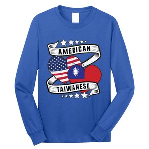 Taiwanese American Meaningful Gift Half Taiwanese Half American Flag Gift Long Sleeve Shirt