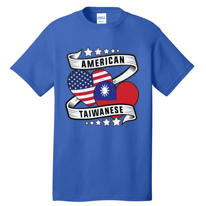 Taiwanese American Meaningful Gift Half Taiwanese Half American Flag Gift Tall T-Shirt