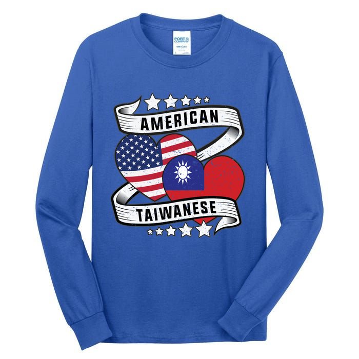 Taiwanese American Meaningful Gift Half Taiwanese Half American Flag Gift Tall Long Sleeve T-Shirt