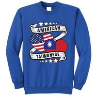 Taiwanese American Meaningful Gift Half Taiwanese Half American Flag Gift Tall Sweatshirt