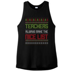 Teachers Always Make The Nice List SantaS Favorite Teacher Gift Ladies PosiCharge Tri-Blend Wicking Tank