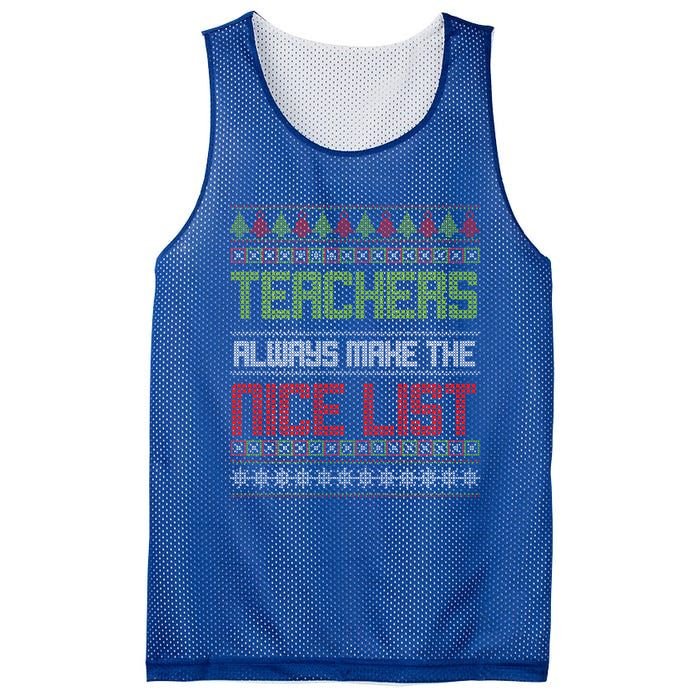 Teachers Always Make The Nice List SantaS Favorite Teacher Gift Mesh Reversible Basketball Jersey Tank