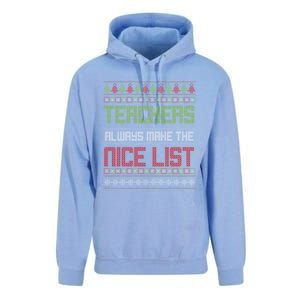 Teachers Always Make The Nice List SantaS Favorite Teacher Gift Unisex Surf Hoodie