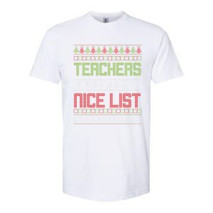 Teachers Always Make The Nice List SantaS Favorite Teacher Gift Softstyle CVC T-Shirt