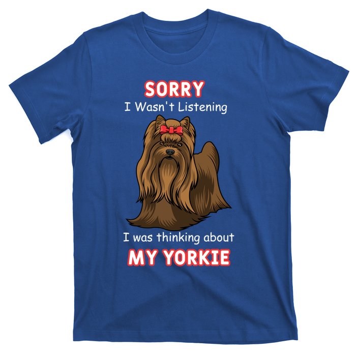 Thinking About My Yorkie Terrier Cute Gift T-Shirt