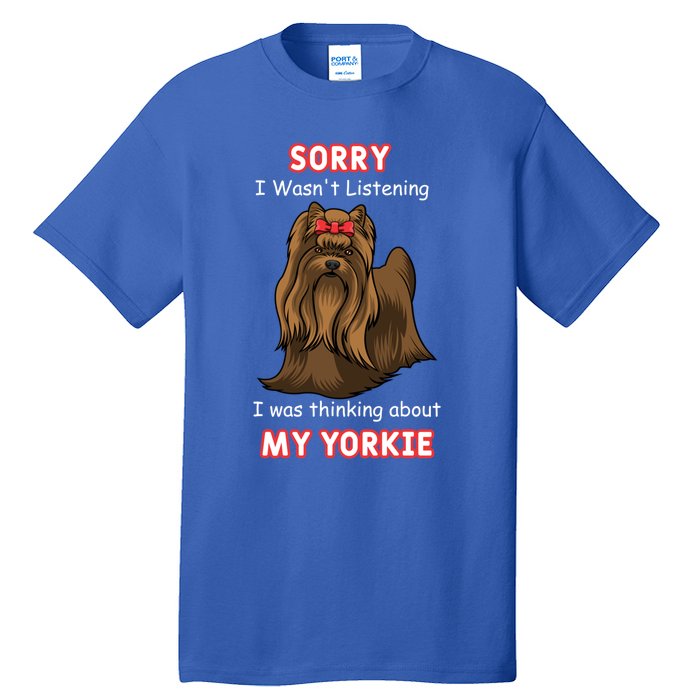 Thinking About My Yorkie Terrier Cute Gift Tall T-Shirt