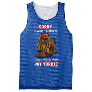 Thinking About My Yorkie Terrier Cute Gift Mesh Reversible Basketball Jersey Tank