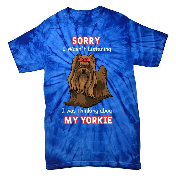 Thinking About My Yorkie Terrier Cute Gift Tie-Dye T-Shirt