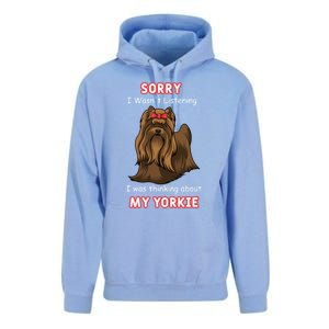 Thinking About My Yorkie Terrier Cute Gift Unisex Surf Hoodie