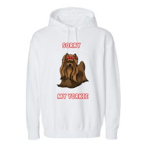 Thinking About My Yorkie Terrier Cute Gift Garment-Dyed Fleece Hoodie