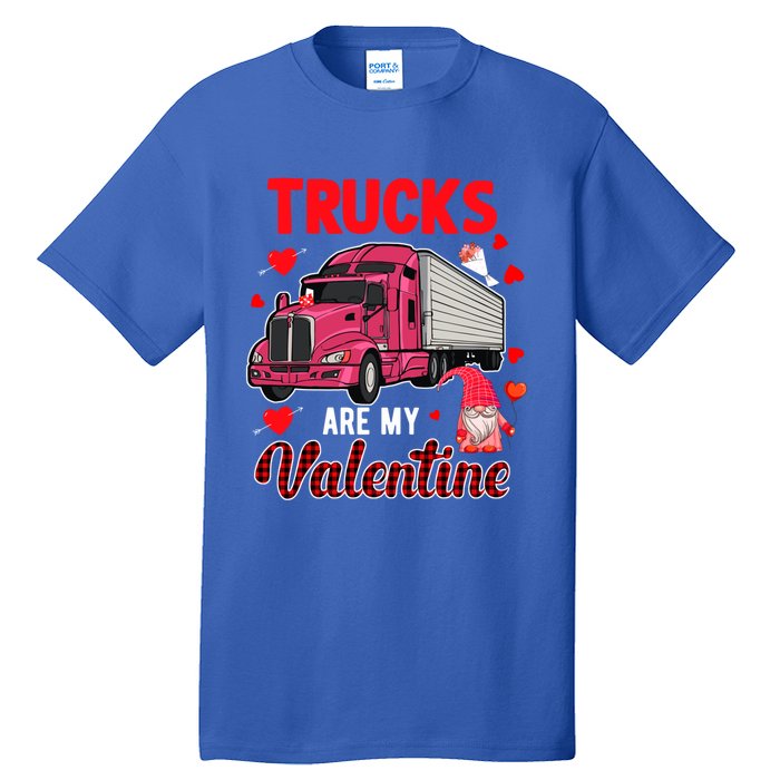 Trucks Are My Valentine Cute Hearts Funny Biker Lover Great Gift Tall T-Shirt