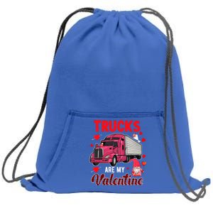 Trucks Are My Valentine Cute Hearts Funny Biker Lover Great Gift Sweatshirt Cinch Pack Bag