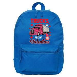 Trucks Are My Valentine Cute Hearts Funny Biker Lover Great Gift 16 in Basic Backpack