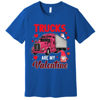 Trucks Are My Valentine Cute Hearts Funny Biker Lover Great Gift Premium T-Shirt