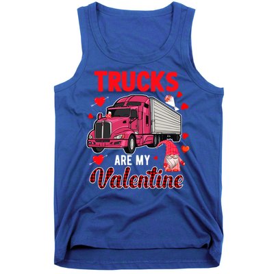 Trucks Are My Valentine Cute Hearts Funny Biker Lover Great Gift Tank Top