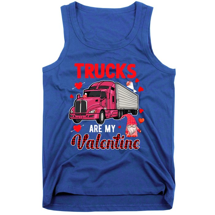 Trucks Are My Valentine Cute Hearts Funny Biker Lover Great Gift Tank Top