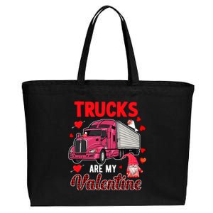 Trucks Are My Valentine Cute Hearts Funny Biker Lover Great Gift Cotton Canvas Jumbo Tote