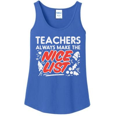 Teachers Always Make The Nice List Funny Christmas Xmas Gift Ladies Essential Tank