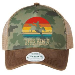 This AinT My First Rodeo Horse Riding Sunset Rodeo Legacy Tie Dye Trucker Hat