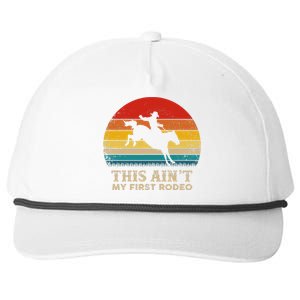 This AinT My First Rodeo Horse Riding Sunset Rodeo Snapback Five-Panel Rope Hat