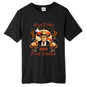 Trump AinT My First Rodeo Cowboy American Bull Riding Tall Fusion ChromaSoft Performance T-Shirt