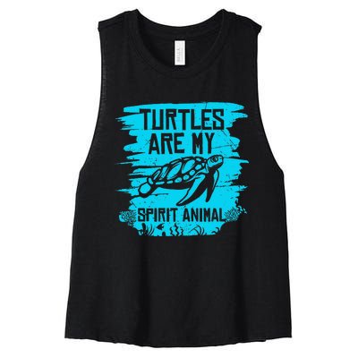 Turtles Are My Spirit Animal Women's Racerback Cropped Tank