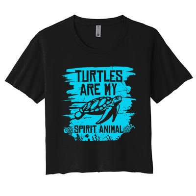 Turtles Are My Spirit Animal Women's Crop Top Tee