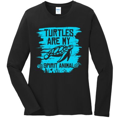 Turtles Are My Spirit Animal Ladies Long Sleeve Shirt