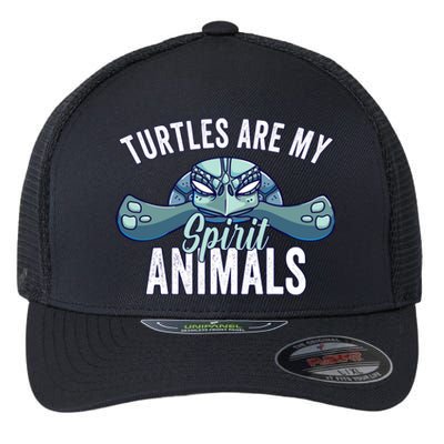 Turtle Are My Spirit Animals Gift For Turtle Lover Flexfit Unipanel Trucker Cap