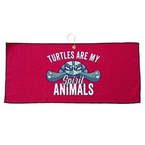 Turtle Are My Spirit Animals Gift For Turtle Lover Large Microfiber Waffle Golf Towel