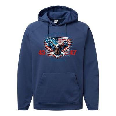 Trump A Mania 2024 Brother 45 47 Performance Fleece Hoodie