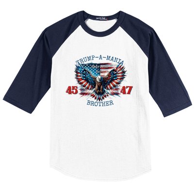 Trump A Mania 2024 Brother 45 47 Baseball Sleeve Shirt