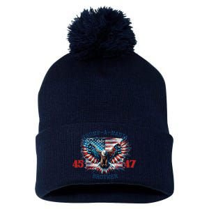 Trump A Mania 2024 Brother 45 47 Pom Pom 12in Knit Beanie