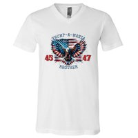 Trump A Mania 2024 Brother 45 47 V-Neck T-Shirt