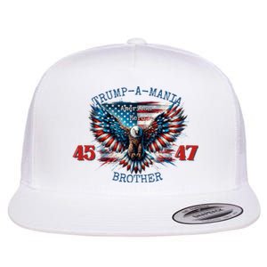 Trump A Mania 2024 Brother 45 47 Flat Bill Trucker Hat