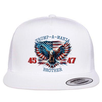 Trump A Mania 2024 Brother 45 47 Flat Bill Trucker Hat