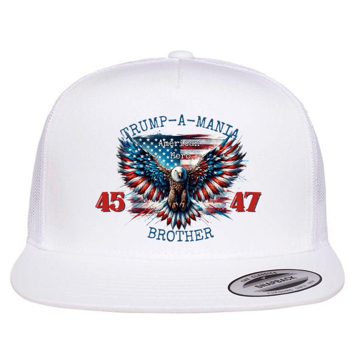 Trump A Mania 2024 Brother 45 47 Flat Bill Trucker Hat