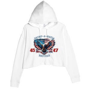 Trump A Mania 2024 Brother 45 47 Crop Fleece Hoodie