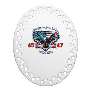 Trump A Mania 2024 Brother 45 47 Ceramic Oval Ornament