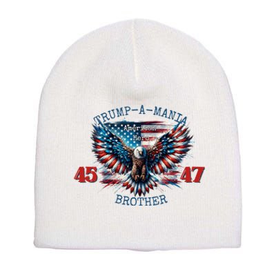 Trump A Mania 2024 Brother 45 47 Short Acrylic Beanie