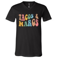 Tacos And Margs Funny Cinco De Mayo Mexican Fiesta Party V-Neck T-Shirt