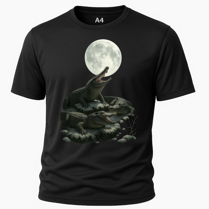 Three Alligator Moon Cooling Performance Crew T-Shirt