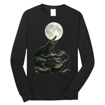Three Alligator Moon Long Sleeve Shirt