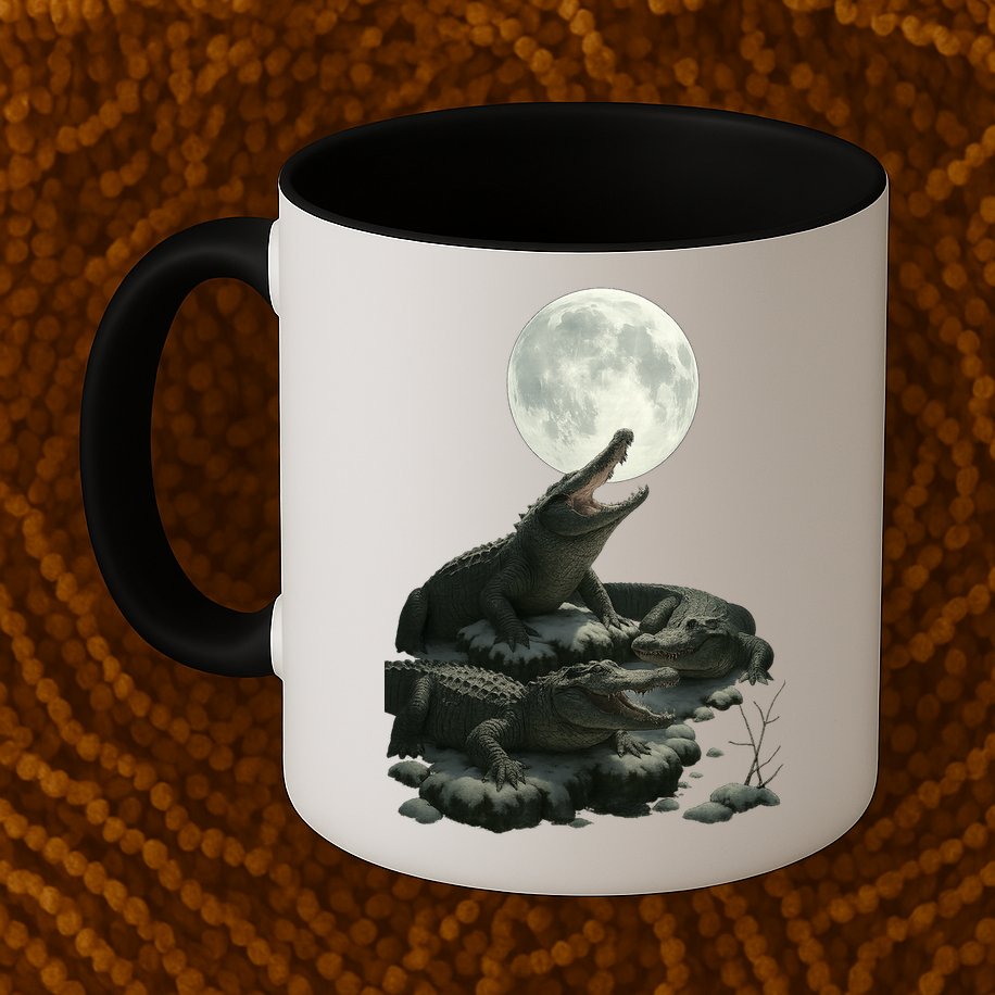 Three Alligator Moon Mug