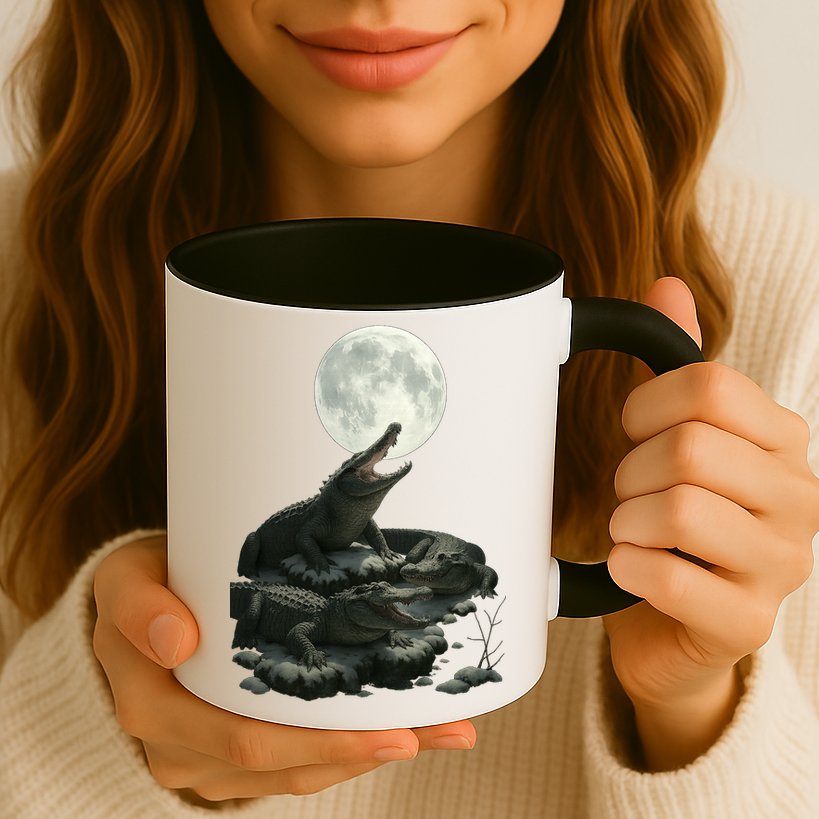 Three Alligator Moon Mug