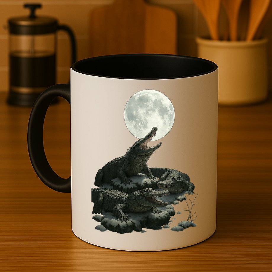 Three Alligator Moon Mug